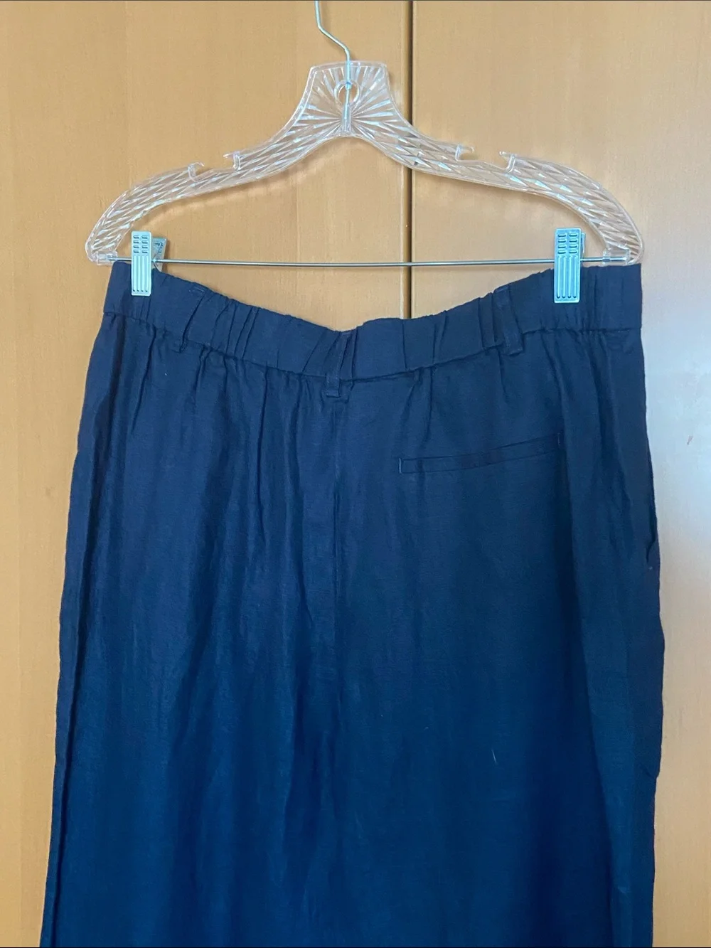 Quince 100% European Linen Pleated Trouser in Deep Navy Size 14